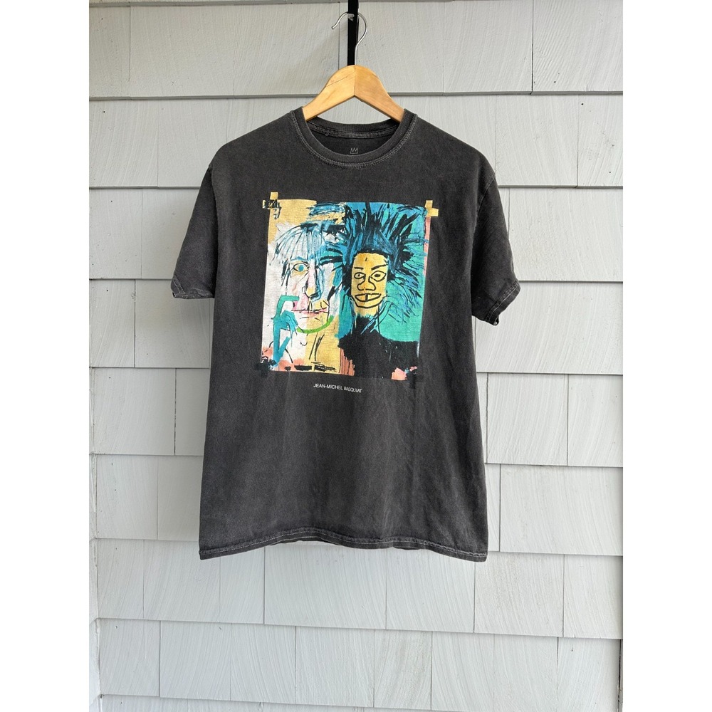 Jean Michel Basquiat Ripple Graphic T Shirt Medium Washed Black Art Tee